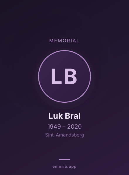 Memorial portrait of Luk Bral