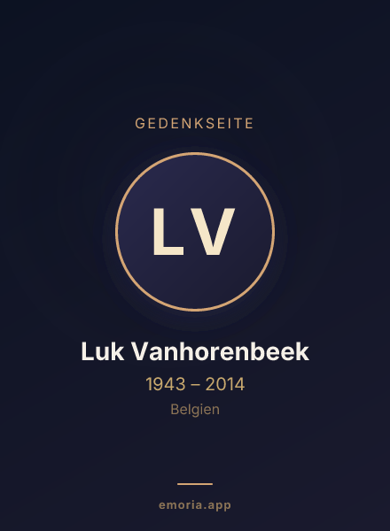 Gedenkportrait von Luk Vanhorenbeek
