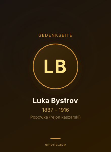 Gedenkportrait von Luka Bystrov