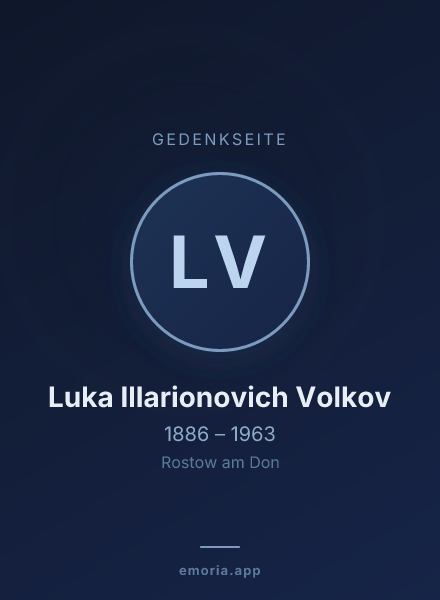 Gedenkportrait von Luka Illarionovich Volkov