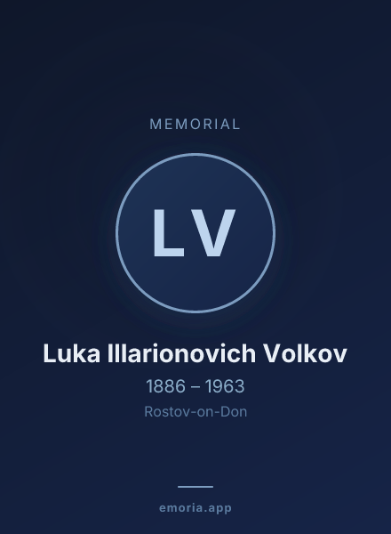 Memorial portrait of Luka Illarionovich Volkov