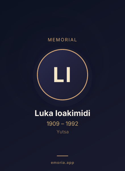 Memorial portrait of Luka Ioakimidi