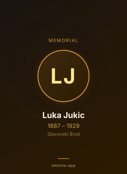 Memorial portrait of Luka Jukic