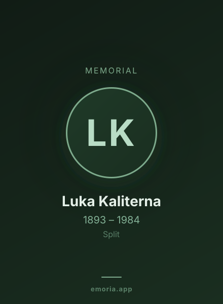 Memorial portrait of Luka Kaliterna