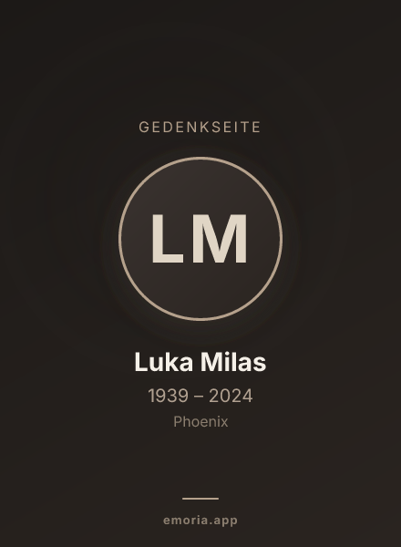 Gedenkportrait von Luka Milas