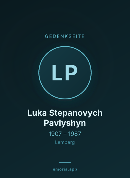 Gedenkportrait von Luka Stepanovych Pavlyshyn