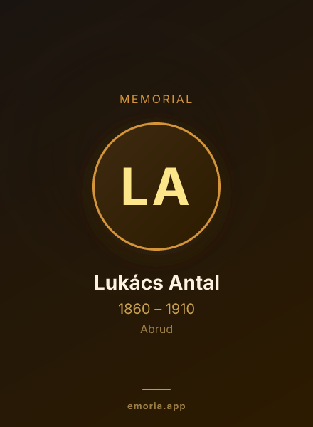 Memorial portrait of Lukács Antal
