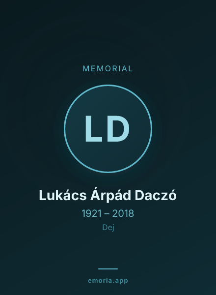 Memorial portrait of Lukács Árpád Daczó