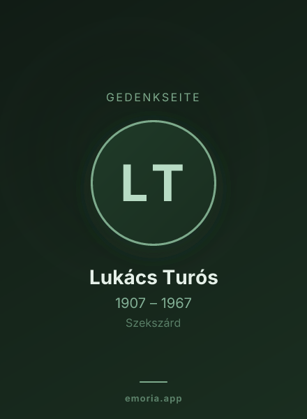 Gedenkportrait von Lukács Turós