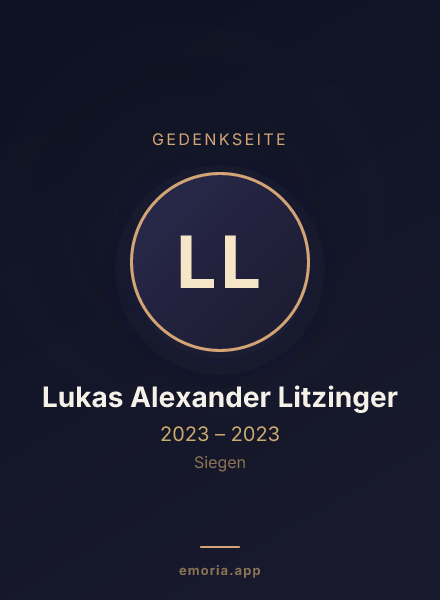 Gedenkportrait von Lukas Alexander Litzinger