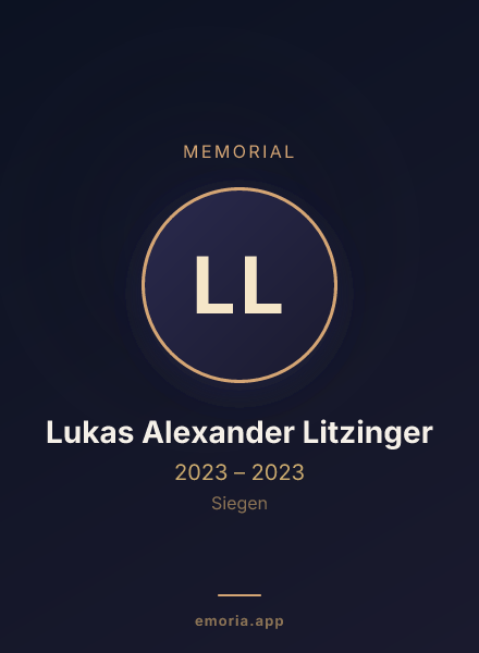 Memorial portrait of Lukas Alexander Litzinger