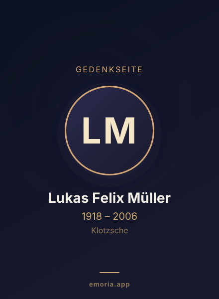 Gedenkportrait von Lukas Felix Müller