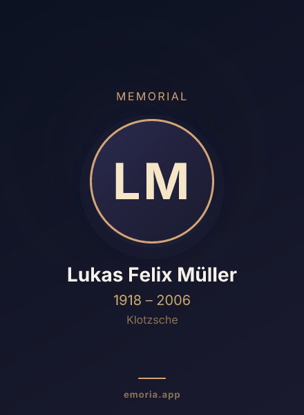 Memorial portrait of Lukas Felix Müller