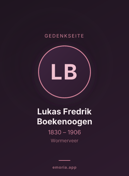 Gedenkportrait von Lukas Fredrik Boekenoogen