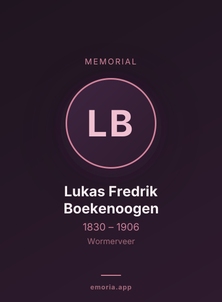 Memorial portrait of Lukas Fredrik Boekenoogen