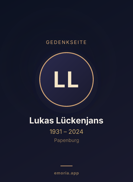 Gedenkportrait von Lukas Lückenjans