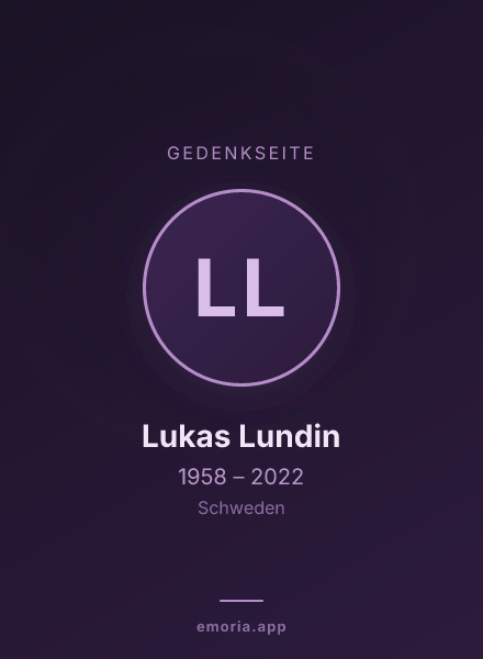 Gedenkportrait von Lukas Lundin
