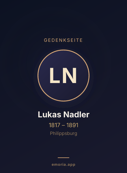 Gedenkportrait von Lukas Nadler