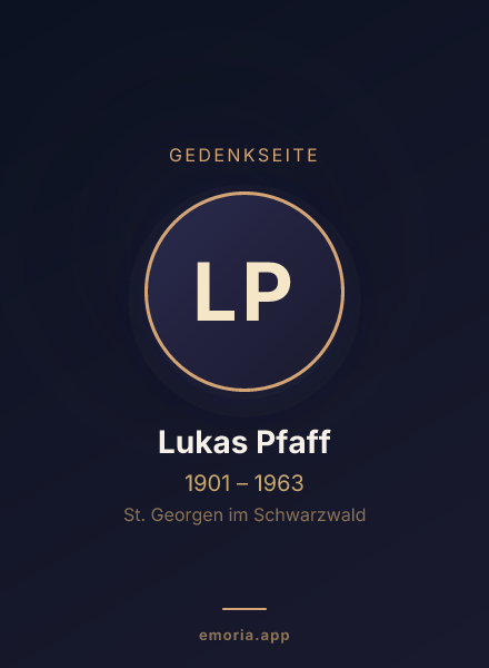 Gedenkportrait von Lukas Pfaff