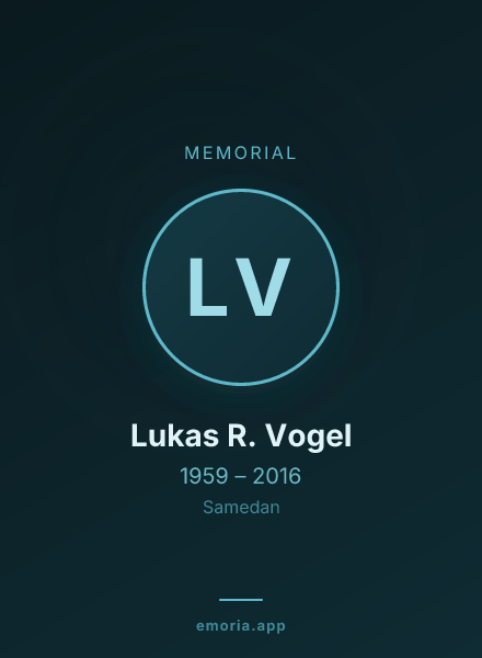 Memorial portrait of Lukas R. Vogel