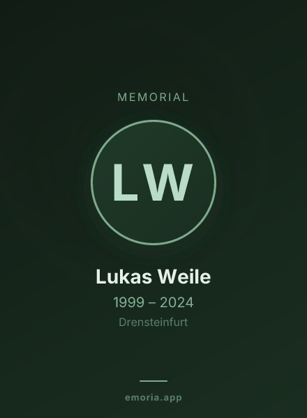 Memorial portrait of Lukas Weile