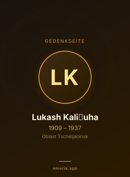 Gedenkportrait von Lukash Kali͡uha
