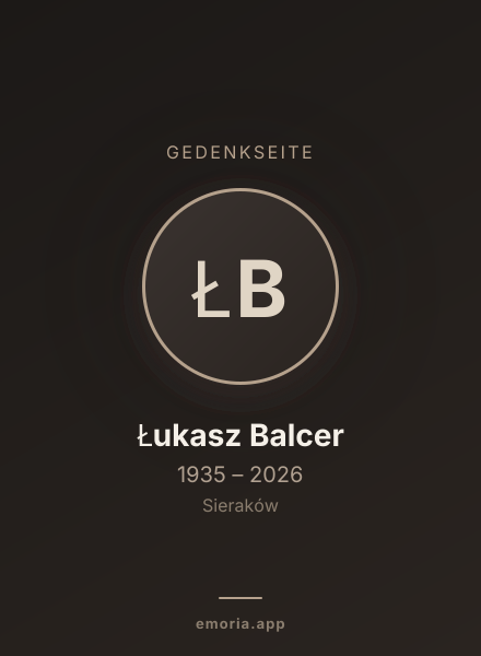 Gedenkportrait von Łukasz Balcer