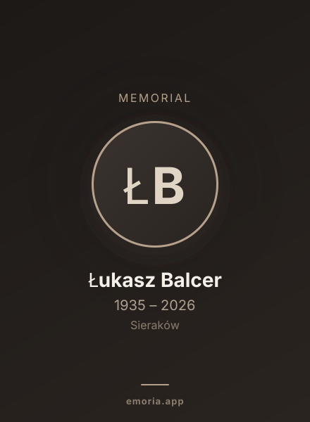 Memorial portrait of Łukasz Balcer