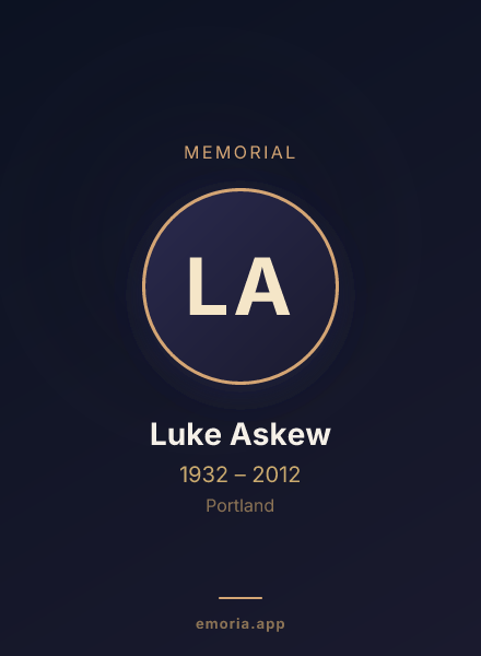 Memorial portrait of Luke Askew