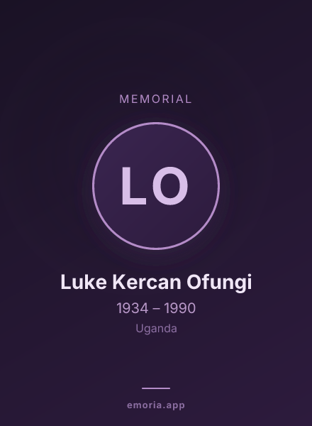 Memorial portrait of Luke Kercan Ofungi