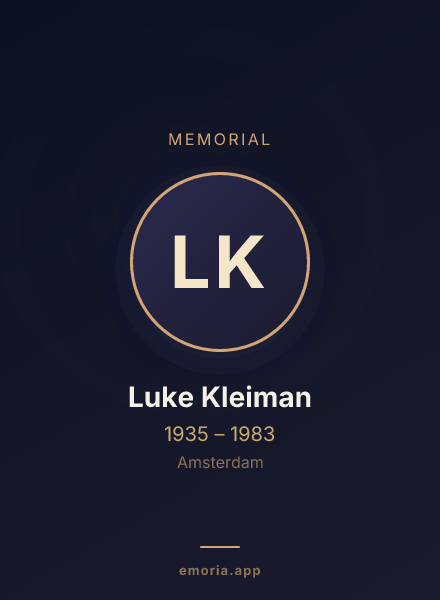 Memorial portrait of Luke Kleiman