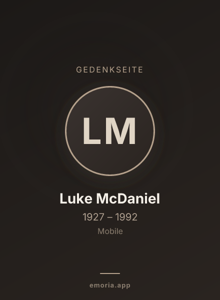 Gedenkportrait von Luke McDaniel