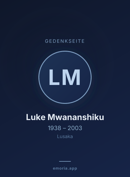 Gedenkportrait von Luke Mwananshiku