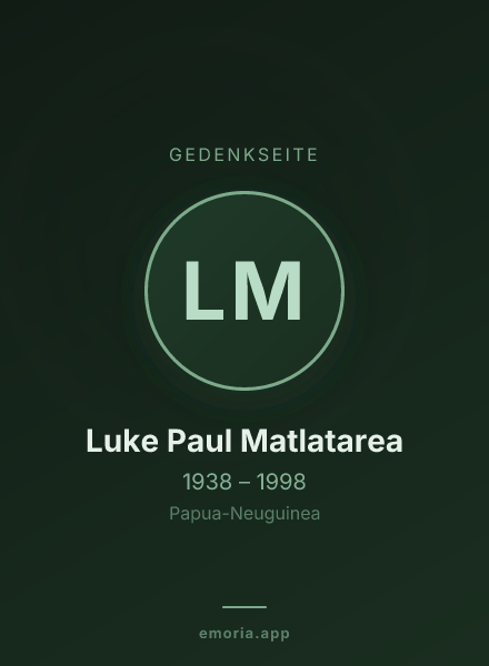 Gedenkportrait von Luke Paul Matlatarea