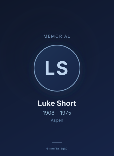 Memorial portrait of Luke Short