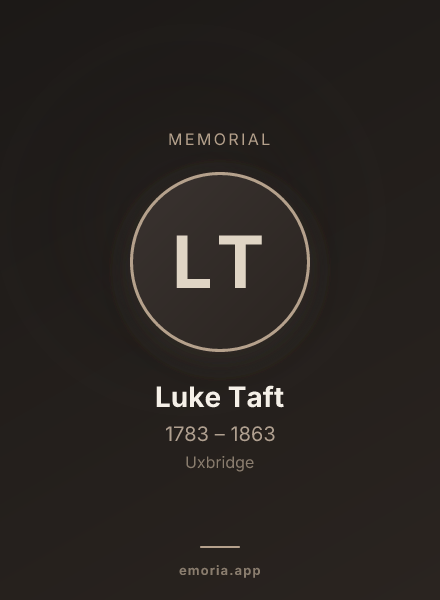 Memorial portrait of Luke Taft