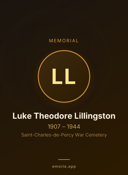 Memorial portrait of Luke Theodore Lillingston