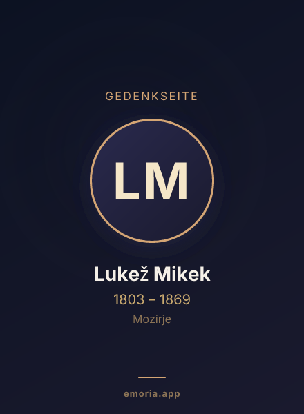 Gedenkportrait von Lukež Mikek