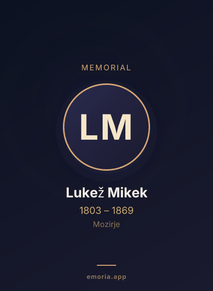 Memorial portrait of Lukež Mikek