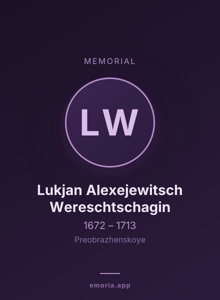 Memorial portrait of Lukjan Alexejewitsch Wereschtschagin