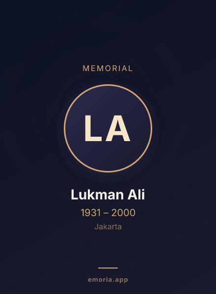 Memorial portrait of Lukman Ali