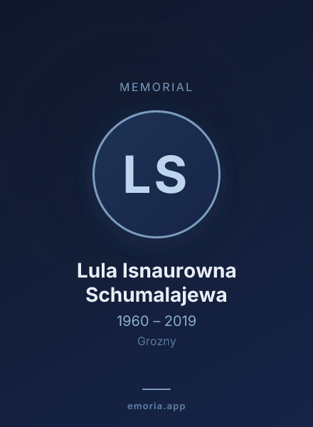 Memorial portrait of Lula Isnaurowna Schumalajewa