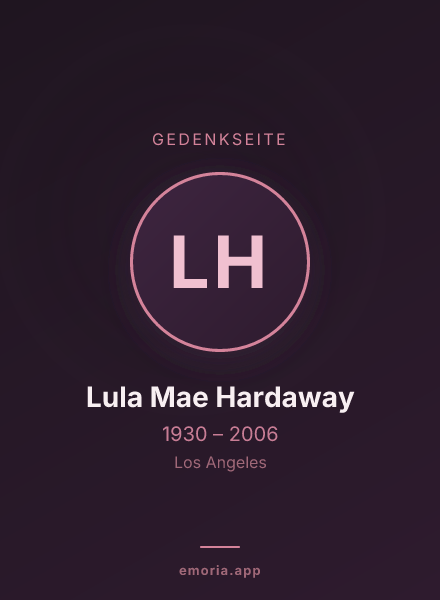 Gedenkportrait von Lula Mae Hardaway