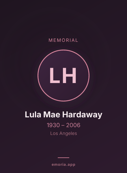 Memorial portrait of Lula Mae Hardaway