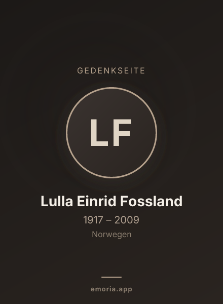 Gedenkportrait von Lulla Einrid Fossland