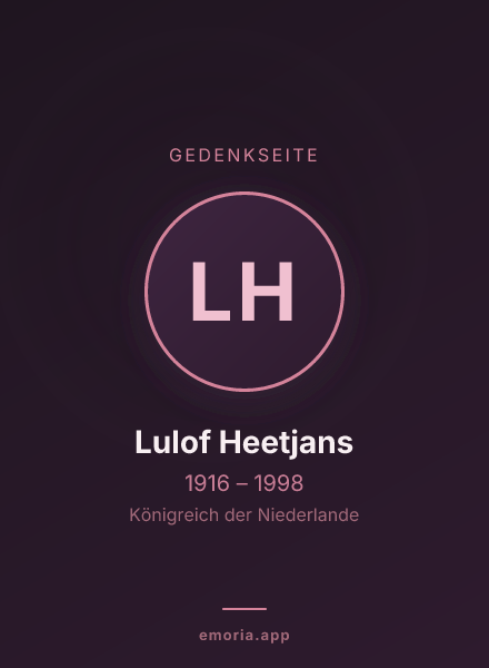 Gedenkportrait von Lulof Heetjans
