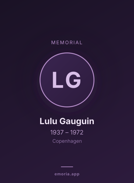 Memorial portrait of Lulu Gauguin