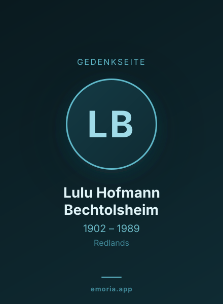 Gedenkportrait von Lulu Hofmann Bechtolsheim