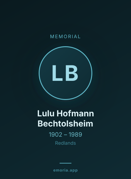 Memorial portrait of Lulu Hofmann Bechtolsheim