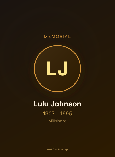 Memorial portrait of Lulu Johnson